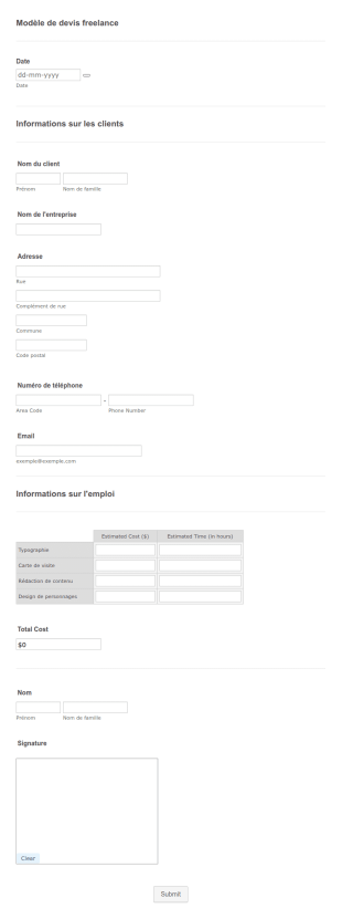 Modèle De Devis Pour Freelance