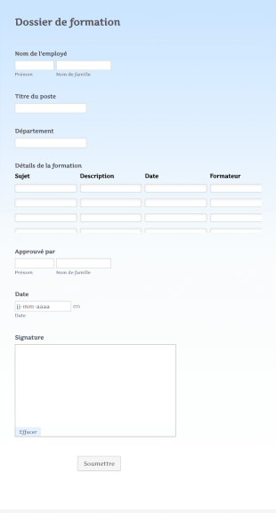 Modèle De Dossier De Formation Form Template