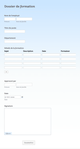Modèle De Dossier De Formation Form Template