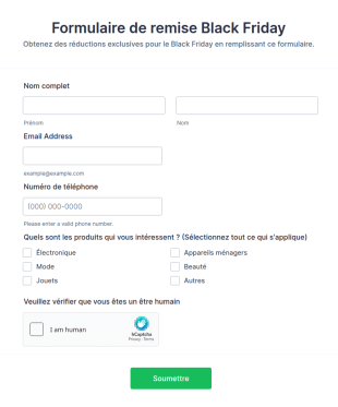 Modèle De Formulaire De Remise Black Friday