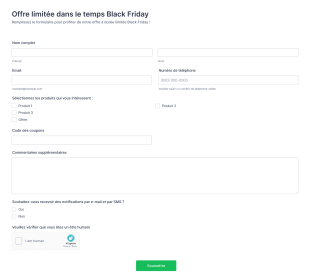 Modèle De Formulaire D'offre Limitée Black Friday
