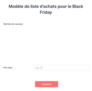 Modèle De Liste D'achats Pour Le Black Friday