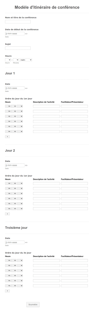 Modèle De Programme Des Conférences Form Template