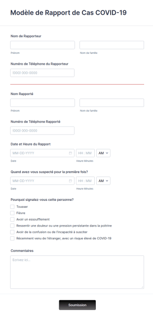 Modèle De Rapport De Cas COVID 19