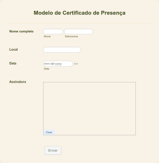 Modelo De Certificado De Presença Form Template