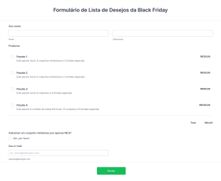 Modelo De Formulário De Lista De Desejos Da Black Friday
