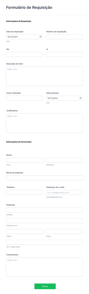 Modelo De Formulário De Requisição Form Template