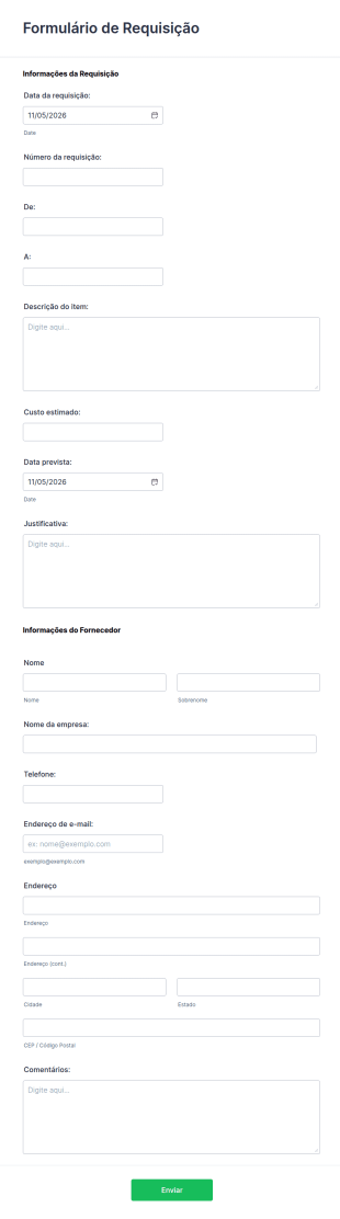 Modelo De Formulário De Requisição