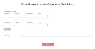 Modelo De Formulário Para Lista De Compras Na Black Friday Form Template
