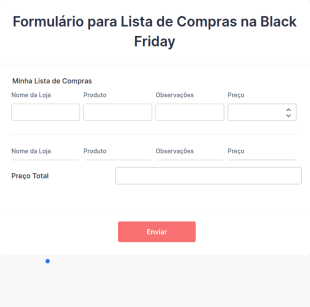 Modelo De Formulário Para Lista De Compras Na Black Friday