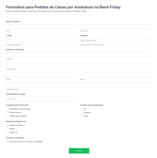 Modelo De Formulário Para Pedidos De Caixas Por Assinatura Na Black Friday Form Template