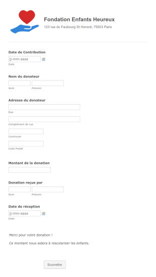Modème De Reçu De Donation Form Template