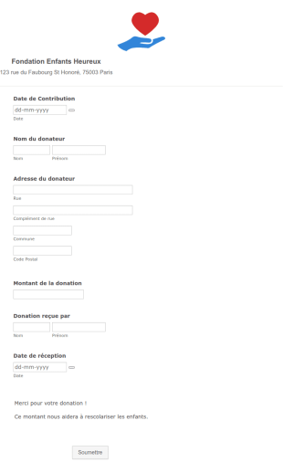 Modème De Reçu De Donation