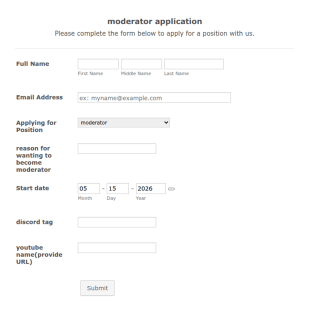 Moderator Form Template
