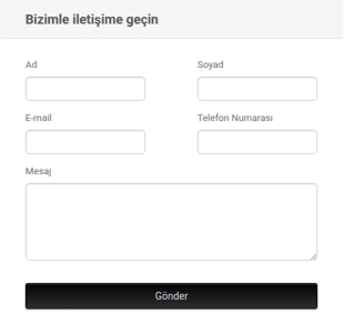 Modern İletişim Form Şablonu