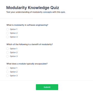 Modularity Knowledge Quiz Form Template