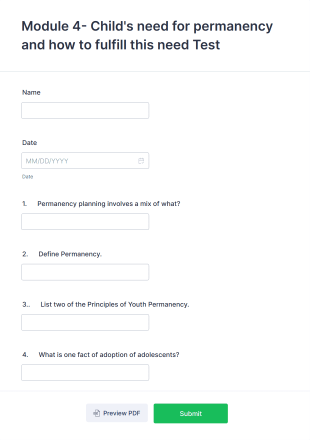 Module 4 Child's Need For Permanency And How To Fulfill This Need Test Form Template