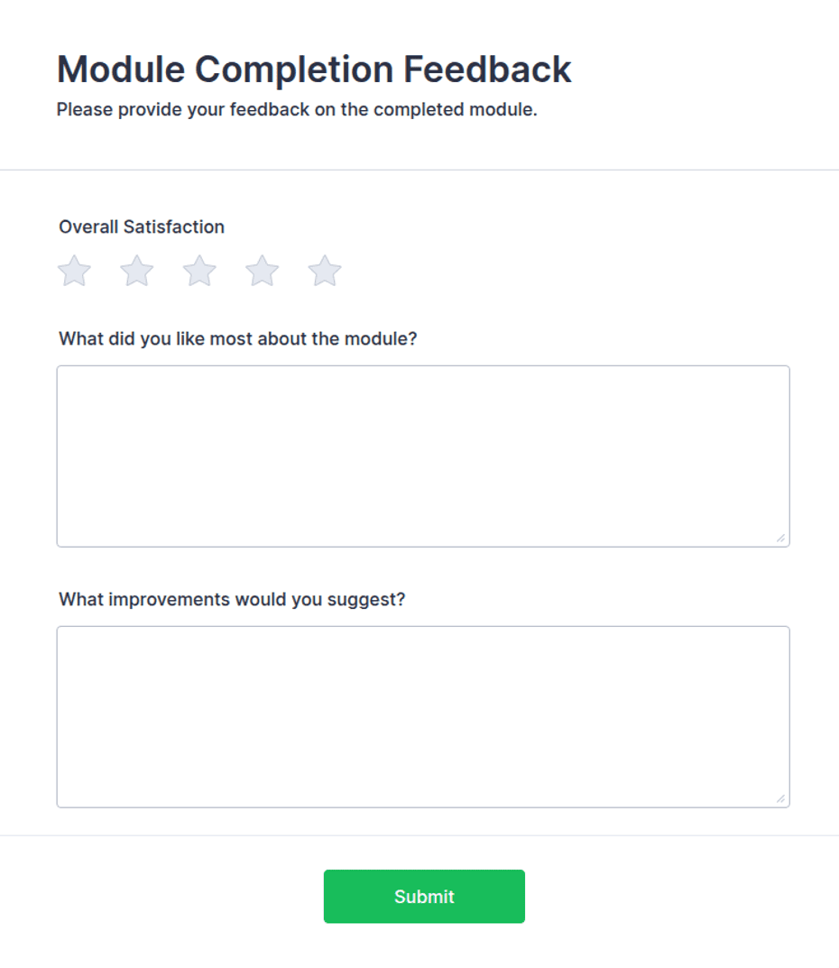 Module Completion Feedback Form Template | Jotform