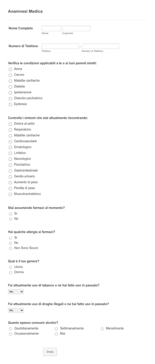 Modulo Anamnesi Medica
