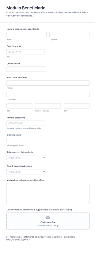 Modulo Beneficiario