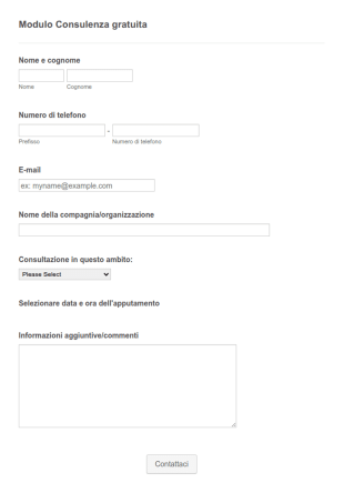 Modulo Consulenza Gratuita