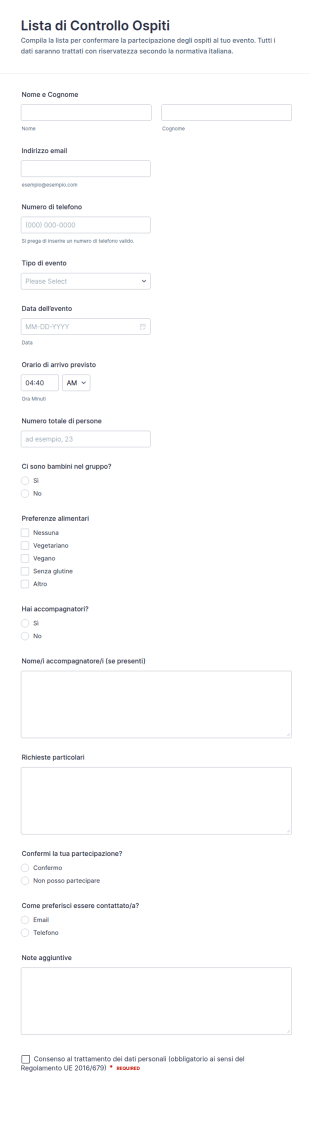 Modulo Conteggio Ospiti
