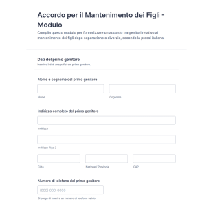 Modulo Di Accordo Per Il Mantenimento Dei Figli