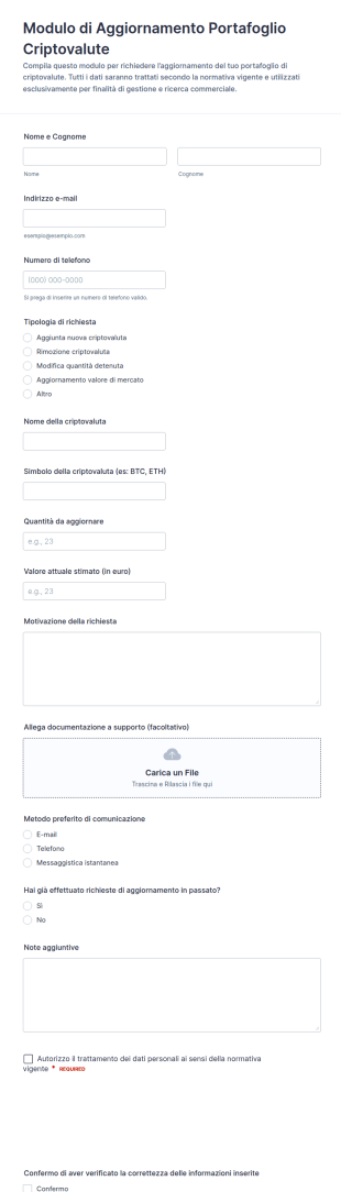 Modulo Di Aggiornamento Del Wallet Di Cripto