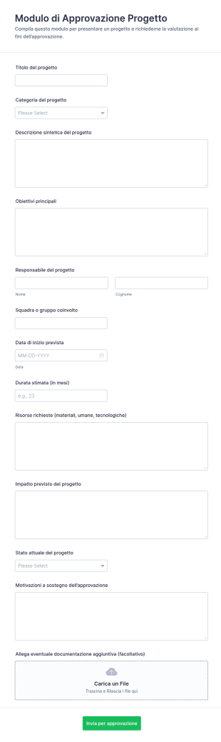 Modulo Di Approvazione Del Progetto