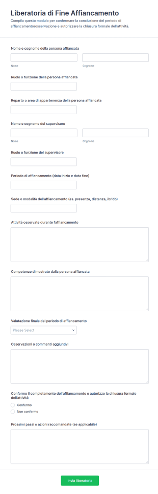 Modulo Di Approvazione Del Shadowing