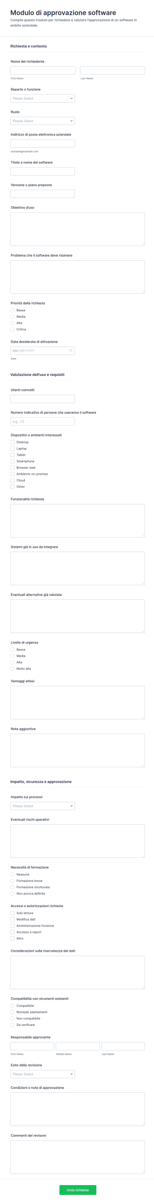 Modulo Di Approvazione Software