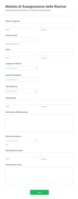 Modulo Di Assegnazione Delle Risorse