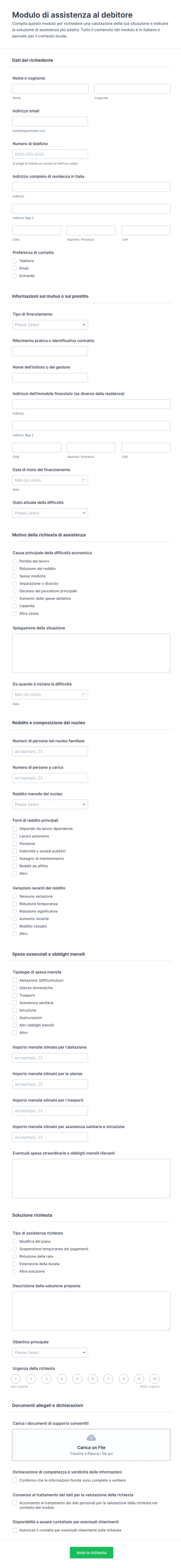 Modulo Di Assistenza Ai Mutuanti