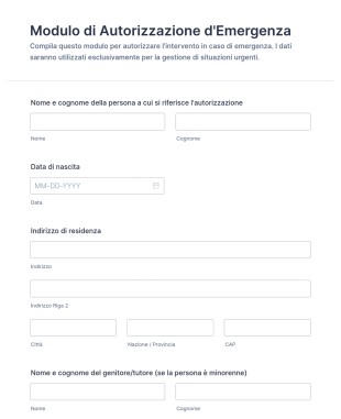 Modulo Di Autorizzazione D'Emergenza