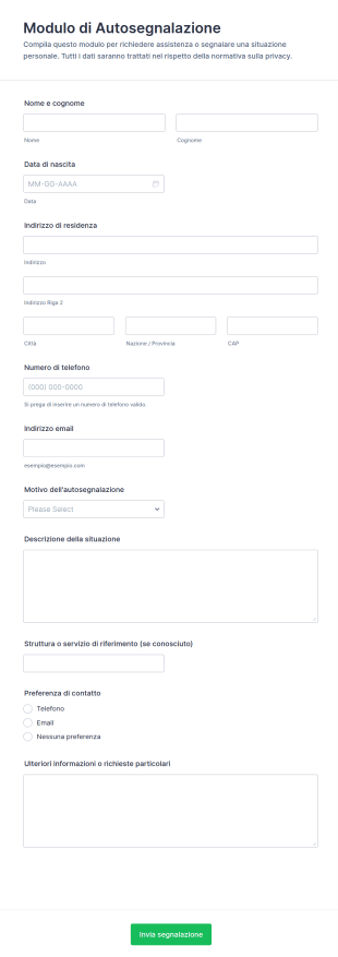 Modulo Di Autosegnalazione