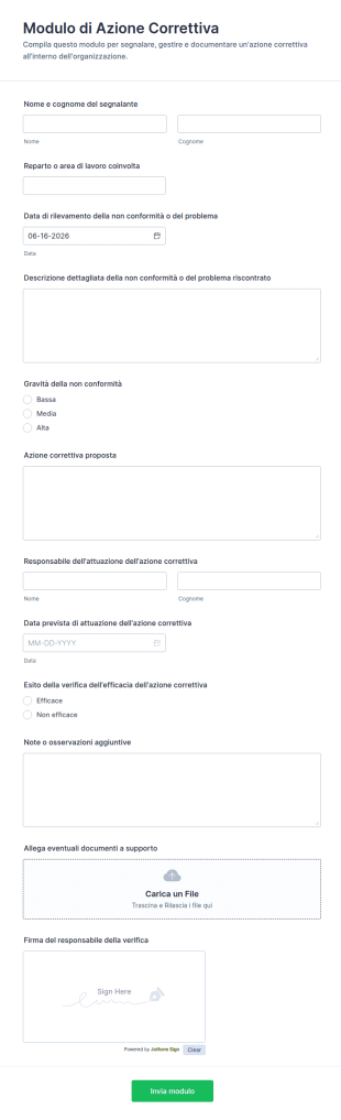 Modulo Di Azione Correttiva