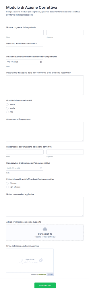 Modulo Di Azione Correttiva
