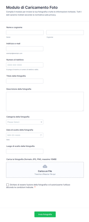 Modulo Di Caricamento Foto