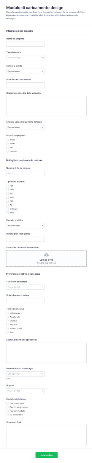 Modulo Di Caricamento Progetto