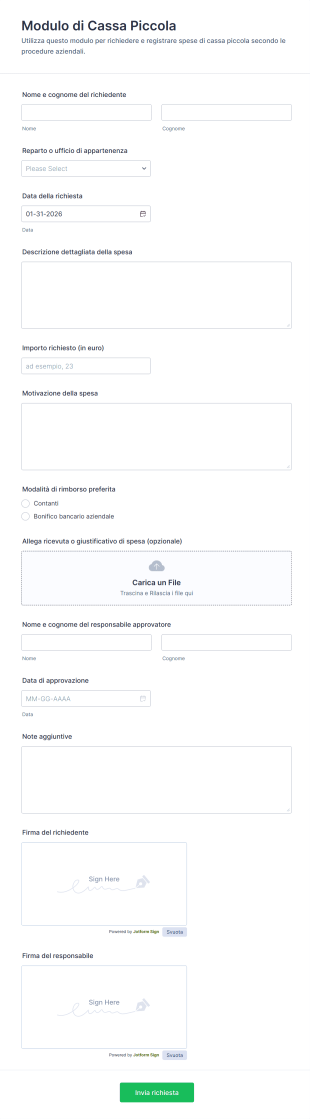 Modulo Di Cassa Piccola