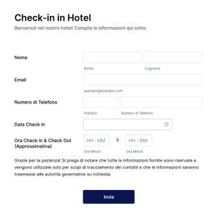 Modulo Di Check In In Hotel