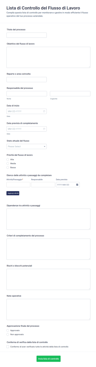 Modulo Di Checklist Operativa