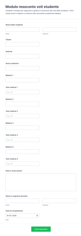Modulo Di Comunicazione Voti Studente