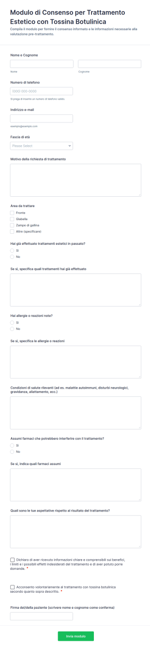 Modulo Di Consenso Botox