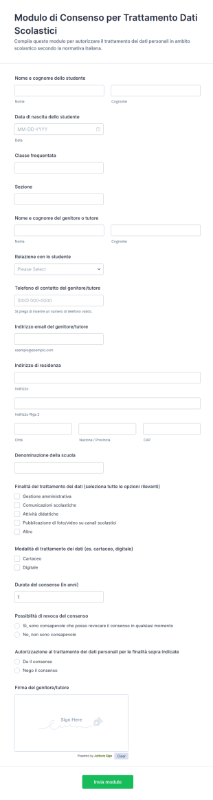 Modulo Di Consenso FERPA
