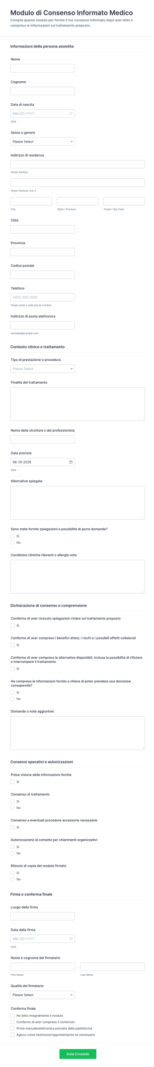 Modulo Di Consenso Informato Medico