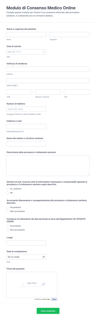 Modulo Di Consenso Medico
