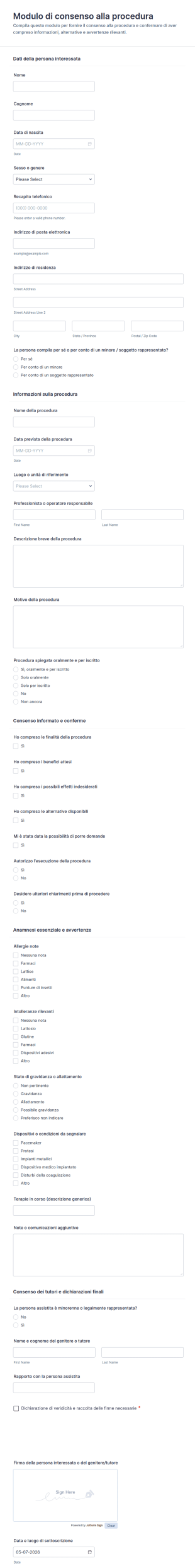 Modulo Di Consenso Procedurale