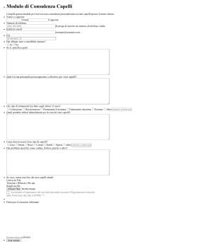 Modulo Di Consulenza Capelli