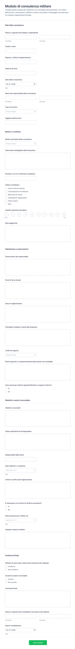Modulo Di Consulenza Militare